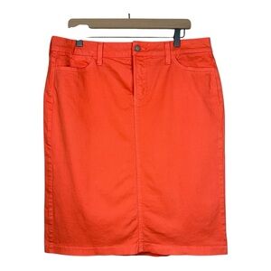 NYDJ Not Your Daughter’s Jeans Pencil Skirt Papaya Color Size 14 Made In USA